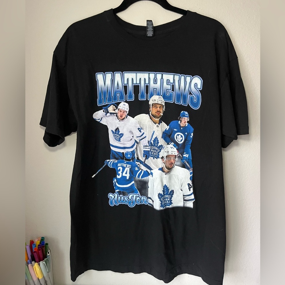 NHL auston matthew’s Black and Blue Graphic T-Shirt